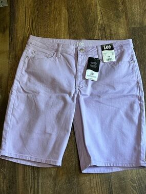 New Lee Women's Pastel Lavender Denim Bermuda Shorts